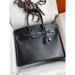 Hermes Birkin 35 top-handle handbag-box leather gun hardware full handmade boutique inclusion
