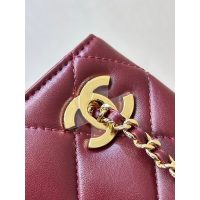 chanel burgundy mini shopping tote in diamond-quilted lambskin