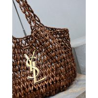 wooden-bead YSL resort beach tote/shoulder underarm hobo bag - 图片 5