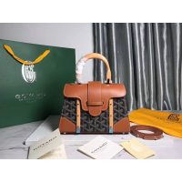 small Goryard structured top-handle handbag crossbody flap messenger bag with protective feet - 图片 8