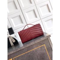 Burgundy Chanel chevron envelope clutch/woc with chain