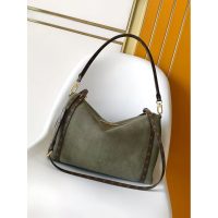 Louis Vuitton LV Express MM Khaki Suede Shoulder Bag