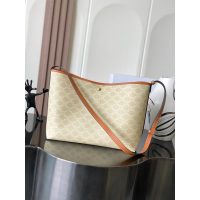 canvas Celine soft shoulder hobo tote commuter worker office bag with removeable zipper pouch - 图片 8
