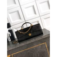 black chanel Long Clutch in Lizard-Effect Calfskin
