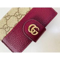 Gucci GG Supreme Burgundy Leather Card holder Wallet - 图片 8