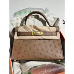 ostrich Hermes mini kelly pochette GHW full handmade boutique inclusion