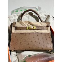 ostrich Hermes mini kelly pochette GHW full handmade boutique inclusion