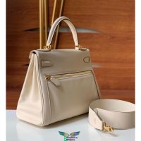 Swift Herme Kelly Lakis 32 shopper handbag crossbody shopping tote handmade stitch palladium buckle - 图片 2