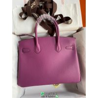 Epsom Hermes Birkin 30 solid top-handle handbag laptop document handbag handmade stitch ready stocks - 图片 2
