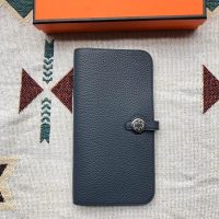 togo Hermes dogon bifold long wallet/passport card holder PHW full handmade/boutique inclusion