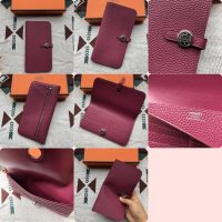 togo Hermes dogon bifold long wallet/passport card holder PHW full handmade/boutique inclusion