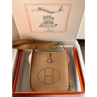 Hermes mini evelyne shoulder tote bag GHW in togo calfskin full handmade/boutique inclusion