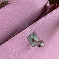Hermes Kelly 25 sellier handbag GHW-rose sacura evercolor leatehr full handmade/boutique inclusion