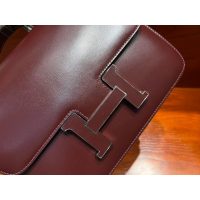 Hermes Burgundy constance 24 shoulder messenger flap with enameled buckle /boutique inclusion