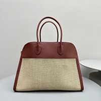 The Row margaux 15 canvas shopper tote weekender travel carryall handbag in smixed material - 图片 2