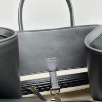 The Row margaux 15 canvas shopper tote weekender travel carryall handbag in smixed material - 图片 9