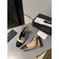 Chanel two-tone block heel pump slingback size 35-40