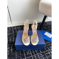 aquazzura crystal-flower heeled strapped sandal socialite party shoes size35-40 - 图片 6