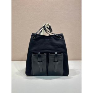 Olive Prada route large Tote Bag with cargo pocket