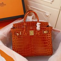 croco-effect Hermes birkin 30 to-handle handbag GHW boutique package