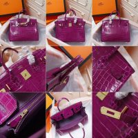 croco-effect Hermes birkin 30 to-handle handbag GHW boutique package