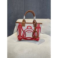 Hermes Steeple 25 canvas Tote Bag with Equestrian Print