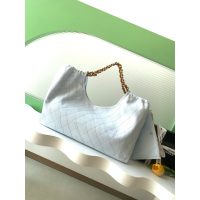 denim Chanel CoCo resort beach bag/large shoulder hobo tote with zipper clutch