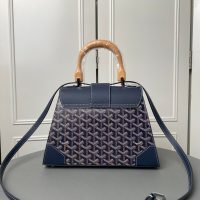 Goyard saigon structured handbag ccrossbody flap messenger bag Cambridge kelly bag wooden handle - 图片 3