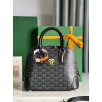Goya vendome mini clamshell handbag crossbody shoulder zipper tote with protective feet