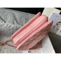 lambskin Chanel Trendy CC Top-Handle Flap Bag-thick pink
