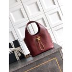 Chanel burgundy small hobo bucket bag in diamond-quilted lambskin