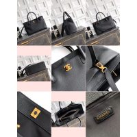 Chanel black Preppy Coco Shopping Tote Bag in caviar calfskin
