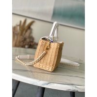 women's Louis Vuitton Capucines Mini Handbag in Wicker and Calfskin