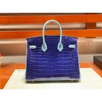 Hermes bicolor birkin 25 handbag GHW with horseshoe stamp in alligator full handmade/boutique inclusion