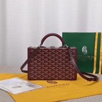 goyar canvas trunk handbag petite malle suitcase sling crossbody shoulder messenger bag - 图片 2