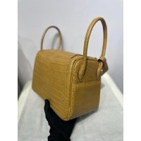 Crocodile Her^^m lindy 26 boston shopper handbag large luxury designer tote travel keepall handbag - 图片 2