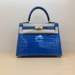 Shiny Nile crocodile Her^^m Kelly 25cm structured shopper handbag luxury design tote