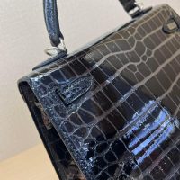 Shiny Nile crocodile Her^^m Kelly 25cm luxury design tote structured shopper handbag - 图片 3