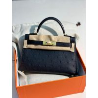 ostrich Hermes mini kelly pochette GHW full handmade boutique inclusion