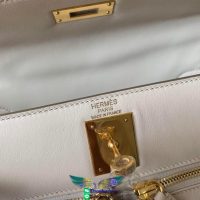 Swift Herme Kelly Lakis 32 shopper handbag crossbody shopping tote handmade stitch palladium buckle - 图片 5