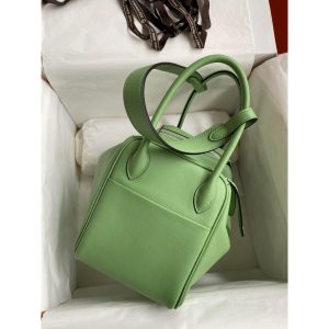 swift Hermes Vert Criquet lindy 26 shoulder tote bag PHW-full handmade/boutique inclusion