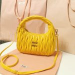 COD Small 缪缪 Miu wander underarm hobo baguette sling crossbody zipper tote authentic quality