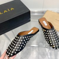 ALAIA Crystal-detailed flat pump sandal half drag mules outdoor summer slipper size35-40 - 图片 8