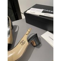 Chanel chunky heel slingback pump size 35-40 4.5CM height