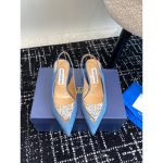 aquazzura suede kitten heel slingback pump rhinestone-detailed heel sandal size35-41 3.5 cm