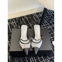 Chanel kitten heel slide mules half drag shoes casual heel sandal slipper size35-40 - 图片 2