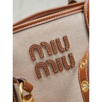 Canvas Miu Miu medieval shoulder tote bag holiday resort beach tote in two size - 图片 3