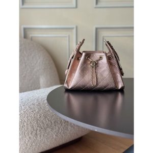Chanel Mini 25 shoulder Hobo Bag in Metallic Rose Gold Caviar
