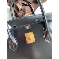 Hermes Birkin 35 top-handle handbag-box leather gun hardware full handmade boutique inclusion - 图片 9