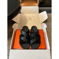 Hermes men's Extra Slide Sandals Cross-Strap Leather Mules size 39-46